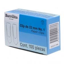 [10-104976] CLIP BARRILITO RECTANGULAR CLP33C NO 1 C/100 PZAS.