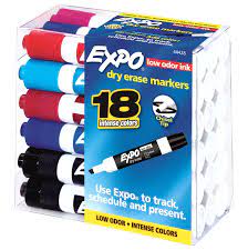 [10-130830] MARCADOR EXPO PTE. C/18 PZAS COLORES SURTIDOS