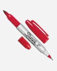 [10-130801] MARCADOR SHARPIE TWIN TIP DOBLE PUNTA ROJO