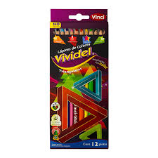 [10-170074] COLORES VIVIDEL TRIANGULAR C/12 PZAS.