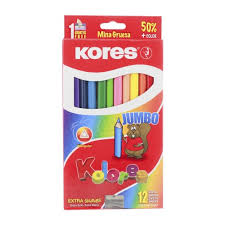 [10-262124] COLORES KORES JUMBO TRIANGULAR C/12 PZAS.