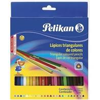 [10-328033] COLORES PELIKAN TRIANGULAR CAJA C/24 PZAS.