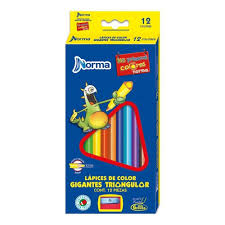 [10-230182] COLORES NORMA GIGANTES TRIANGULAR C/12 PZAS