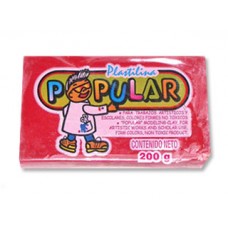 [10-120008] PLASTILINA POPULAR 200 GRS ROJA