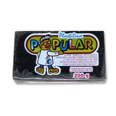 [10-120010] PLASTILINA POPULAR 200 GRS NEGRA