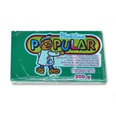 [10-120012] PLASTILINA POPULAR 200 GRS VERDE BRILLANTE