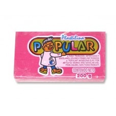 [10-120014] PLASTILINA POPULAR 200 GRS ROSA