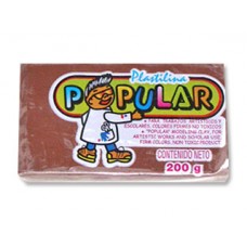 [10-120022] PLASTILINA POPULAR 200 GRS CAFE