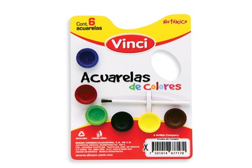 [10-170458] ACUARELA VINCI C/6 PASTILLAS CARTON